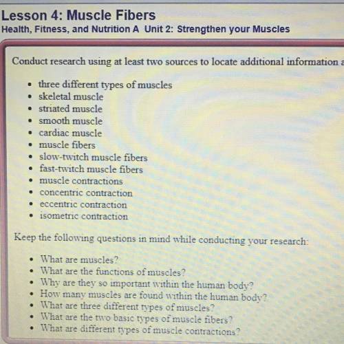 I need lots of help with this muscles fiber essay please please help. 100 points!! and i’ll give bra
