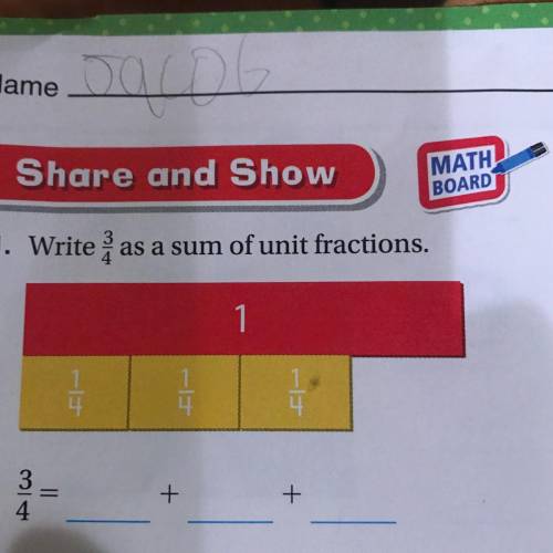 Write 3/4 as a sum of unit fractions