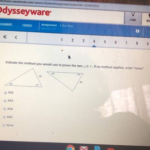 Indicate the method you would use to prove the two A's If no method applies, enter