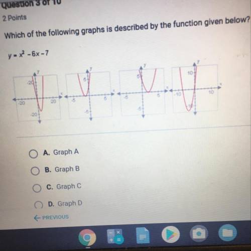 Which of the following graphs is described by the function given below?