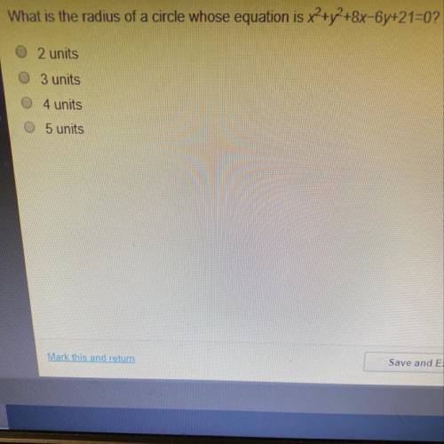 What is the radius of a circle when whose equation is