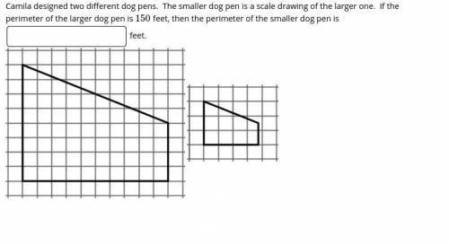 Camilla desinged two different dog pens. The smaller dog pen is the scale drawing of the larger one.