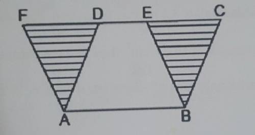 A farmer has two pieces of land in a parallelogram shape on the same base. He grows vegetables and f