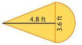 Find the area of the irregular figure (use 3.14 for pi). Show your work. Round to the nearest tenth.