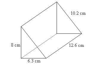 To the nearest tenth, what is the volume of this right triangular prism?