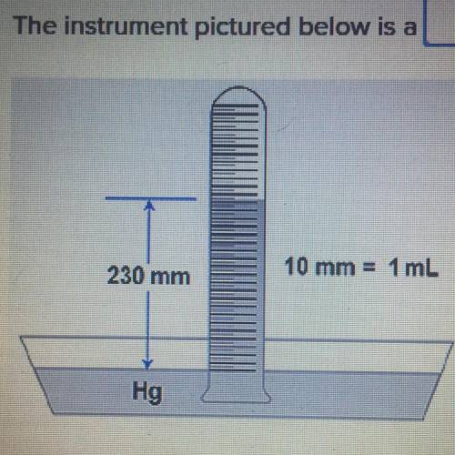 The instrument pictured below is a resistometer aerometer manometer barometer