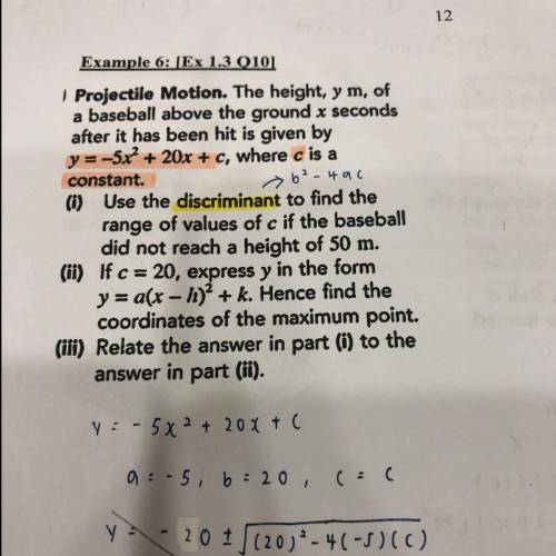 Hi :) anyone able to solve ( i ) & also explain how you got it? Thank you so much