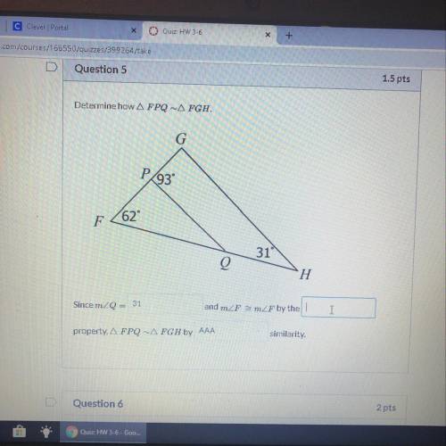 Determine how triangle FPQ ~ Triangle FGH