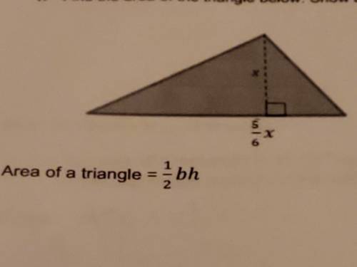 Find the area of the triangle below. Show as much work as possible.