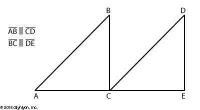 Find the m∠CDE, if m∠BAC = 55° and ∠BCA is a right angle. 35° 45° 55° 90°