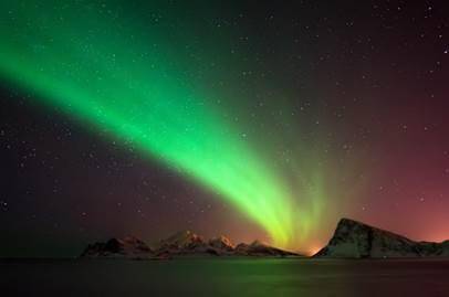 One evening, you see the northern lights, which are shown in the image. In which layer of the atmosp