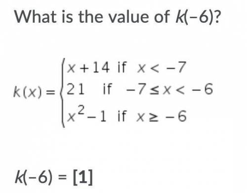 What is the value of k(-6) Please help!!!