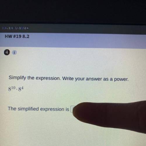 Writing your answer as a power, the simplified expression is what With work  ANSWER ASAP PLZ