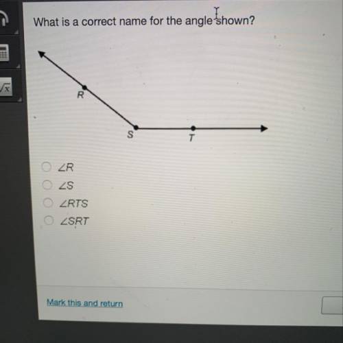 What is a correct name for the angle shown? O O O O