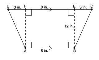 What is the area of this trapezoid? A) 96 in² B) 132 in² C) 168 in² D) 1344 in²