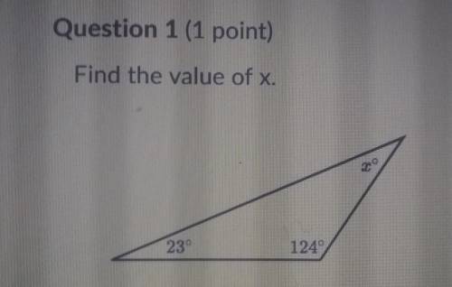 Find the value of x.a. 23°b. 124° c. 33°d. 45°