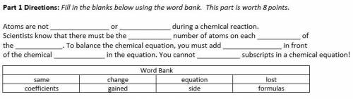 Fill in the blanks with the word bank.