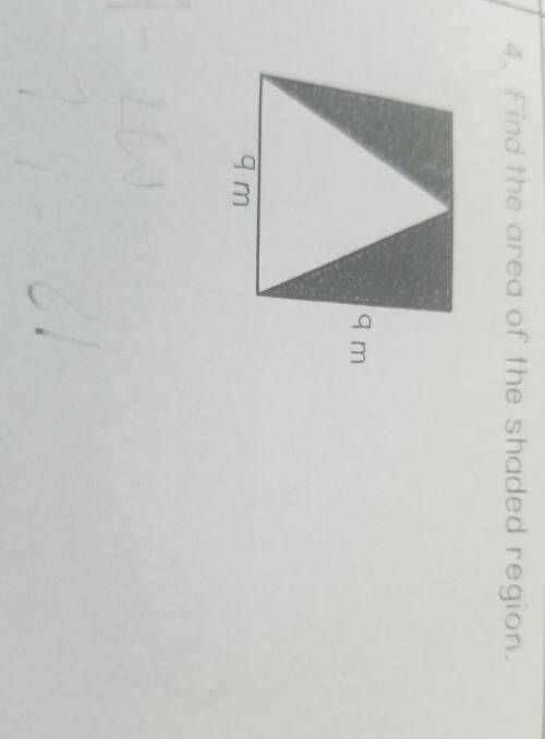 Find the area of the shaded region