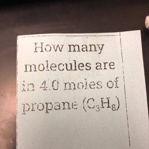 How many molecules are in 4.0 moles of propane (C3H8)
