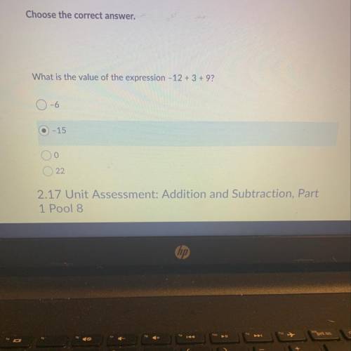 What is the value of the expression -12+3+9