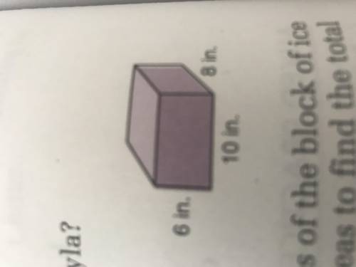 PLEASE PLEASE 20 POINTS The volume of a block of ice with the dimensions shown is equal to how many