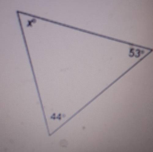 What is the measure of angle x? need help asap