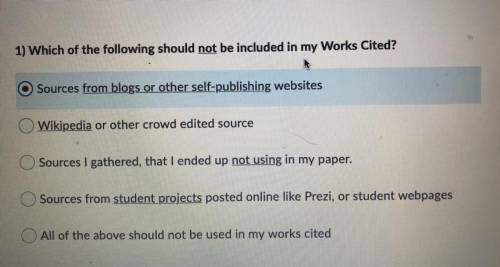 Which of the following should not be included in my works cited?