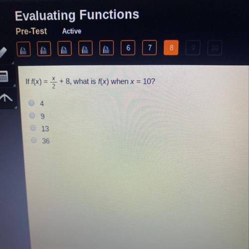 , what is f(x) when x = 10? 4 O O O