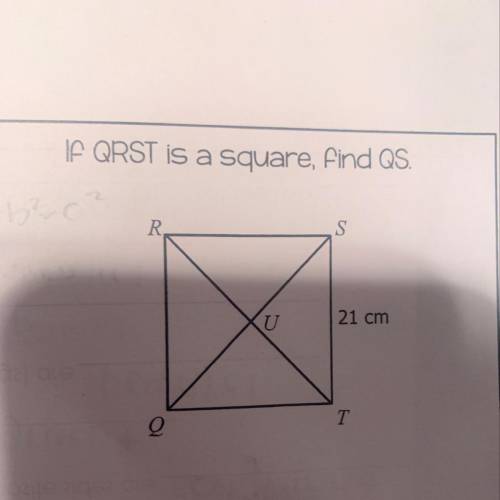 If QRET is a square, find QS  ST=21