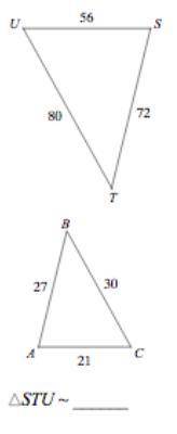 State if the triangles in each pair are similar. If so, state how you know they are similar and comp