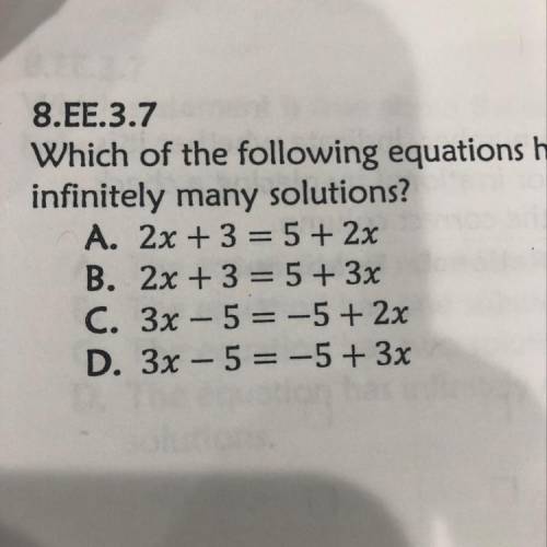 Which of the following equations has infinitely many solutions