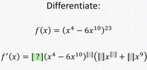 Simply Find the derivative. I would do it, but I don't want to. lol Differentiate f(x)=(x^4-6x^10)^2
