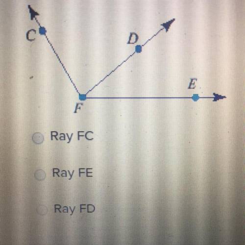 Given the following angles, what ray is the common side of CFD and DFE? Ray FC Ray FE Ray FD