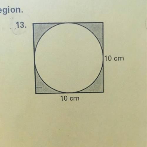 Find the area of the shaded region. With steps