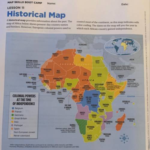 Base on this map 1.)South Africa was under white-minority rule for how many years after its independ