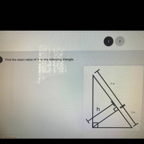 EXTREMELY URGENT! Geometry 21 POINTS! Find the exact value of ‘h’ on the triangle!