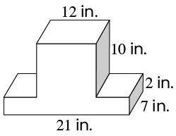 This figure is made up of two rectangular prisms. What is the volume of the figure? I WILL GIVE BRAI