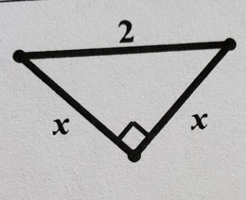 Find the x when the longest side of triangle is 2