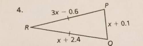 Find the value of x and the length of each side