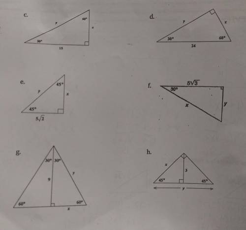 Find X and Y for these problems part 2