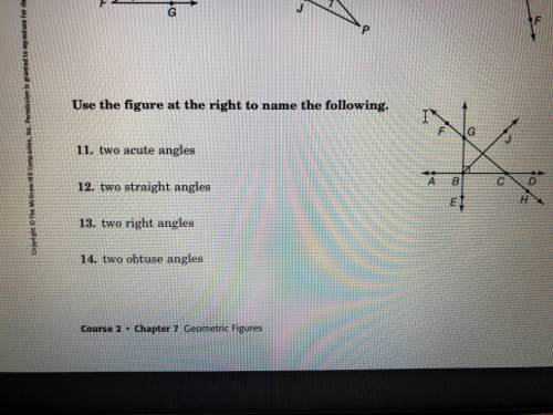 Two acute angles  two straight angles two right angles and two obtuse angles