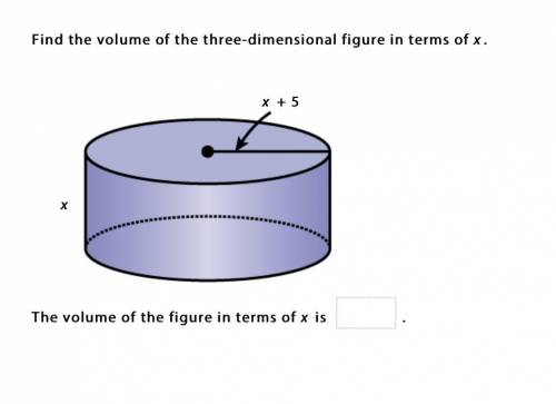 Find the volume of the three-dimensional figure in terms of x.