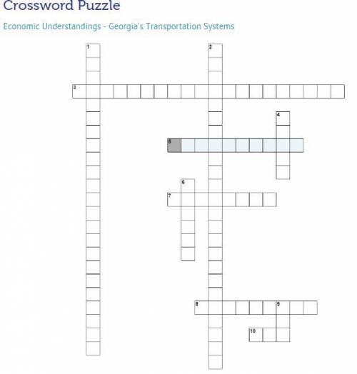 Crossword Puzzle  Economic Understandings - Georgia's Transportation Systems