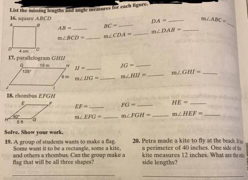 How do you do 16-20? if you want, you can only do 16-18. Please help since this is due today. 10 poi