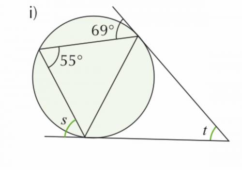 How do you find angle s and t