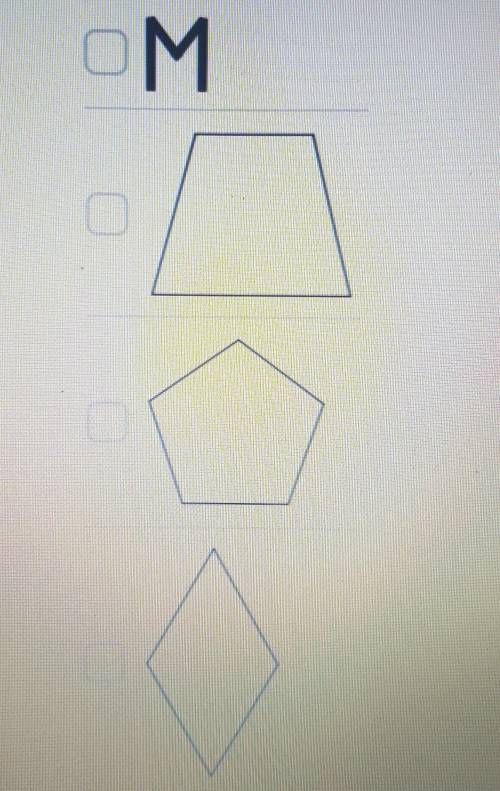 Select the shape that has a horizontal line of symmetry.