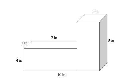 Find the surface area of the figure. A) 162 in2  B) 168 in2  C) 189 in2  D) 224 in2