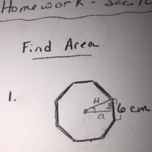 Find the area of an octagon with a side length of 6