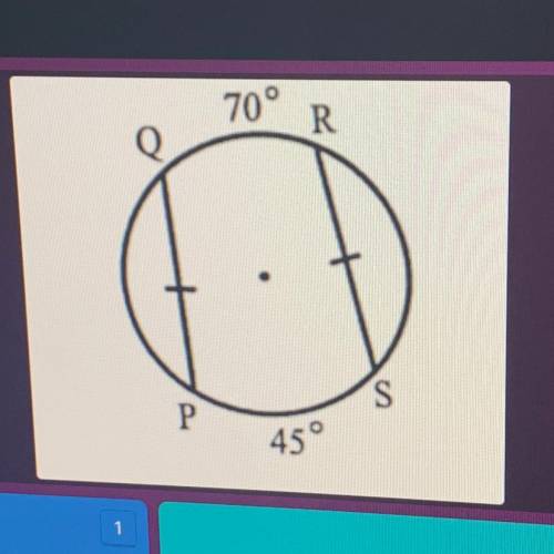 What is the measure or arc QP?