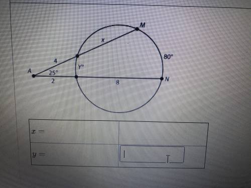 Find X and Y in this circle.